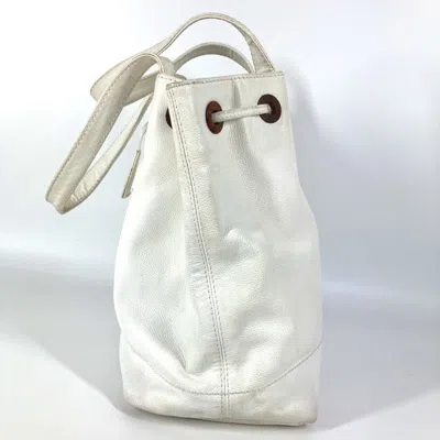 Pre-owned Chanel White Grained Calfskin Shoulder Bag Tote Bag ()