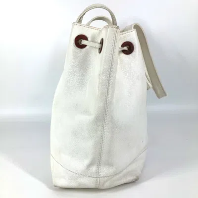 Pre-owned Chanel White Grained Calfskin Shoulder Bag Tote Bag ()