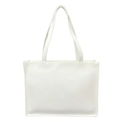 Pre-owned Chanel White Leather Shoulder Bag Tote Bag ()