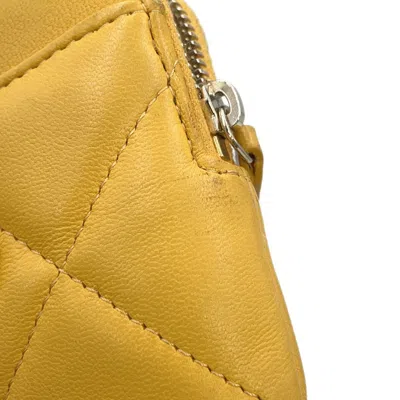 Pre-owned Chanel Yellow Leather Coin Purse/coin Case ()