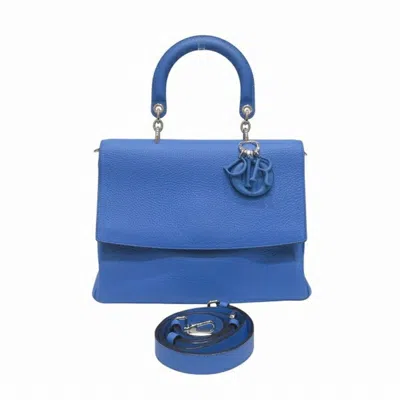 Pre-owned Dior Christian  Blue Leather Handbag Shoulder Bag ()