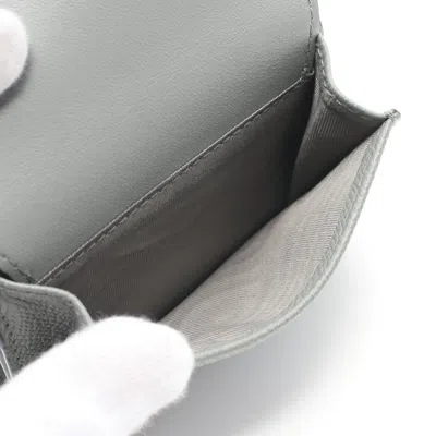 Pre-owned Dior Christian  Gray Leather Wallet (tri-fold) ()