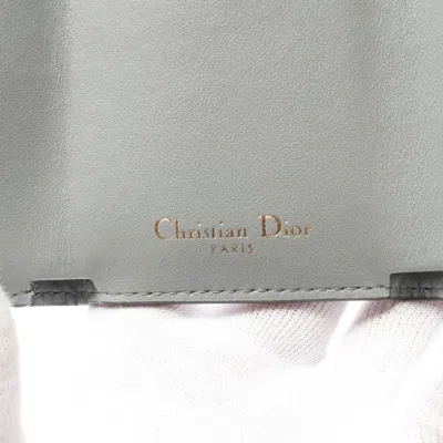 Pre-owned Dior Christian  Gray Leather Wallet (tri-fold) ()