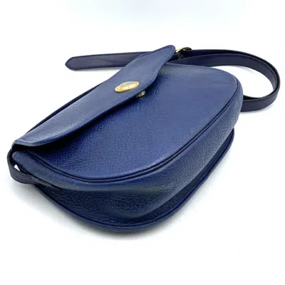 Pre-owned Dior Christian  Navy Leather Shoulder Bag () In Blue