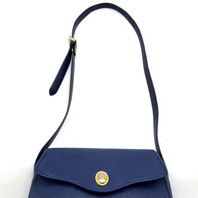 Pre-owned Dior Christian  Navy Leather Shoulder Bag () In Blue