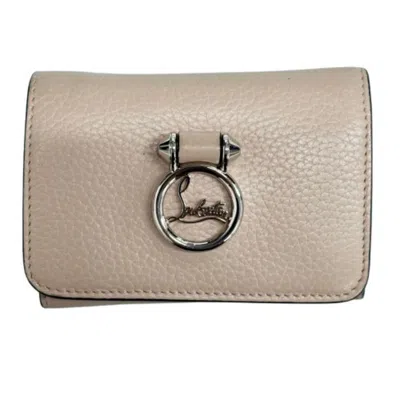 Pre-owned Christian Louboutin Beige Leather Wallet (tri-fold) () In Sand