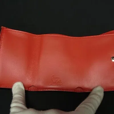 Pre-owned Christian Louboutin Beige Leather Wallet (tri-fold) () In Sand