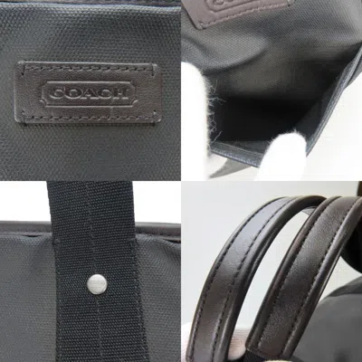 Pre-owned Coach Black Camouflage Green Pvc Coated Canvas Boston Bag Tote Bag ()