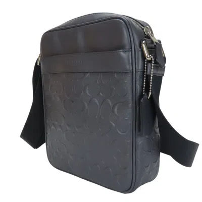 Pre-owned Coach Black Charcoal Gray Leather Shoulder Bag ()