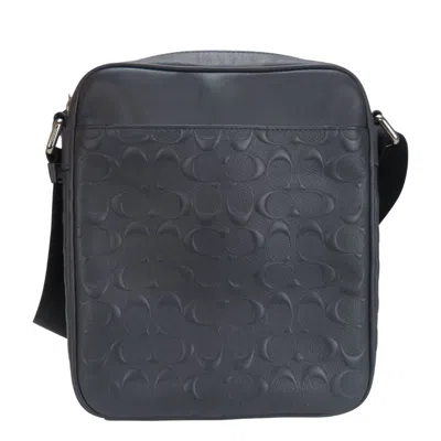 Pre-owned Coach Black Charcoal Gray Leather Shoulder Bag ()