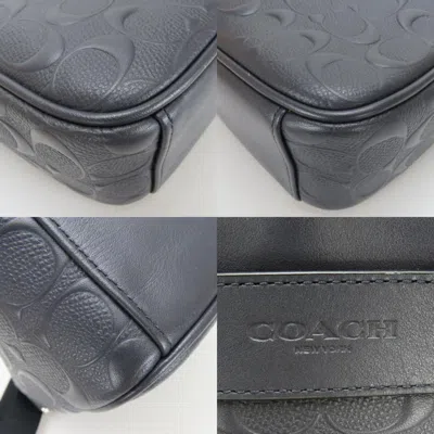Pre-owned Coach Black Charcoal Gray Leather Shoulder Bag ()