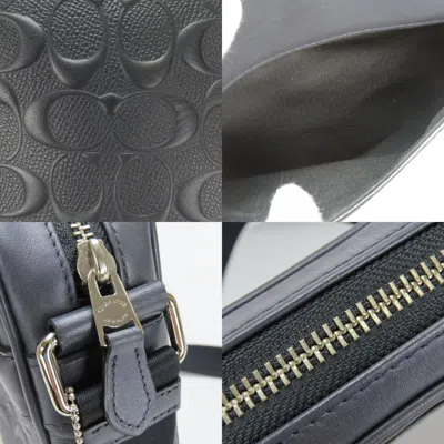 Pre-owned Coach Black Charcoal Gray Leather Shoulder Bag ()