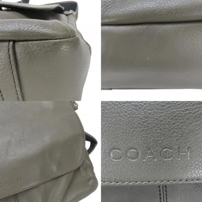 Pre-owned Coach Khaki Brown Leather Shoulder Bag ()