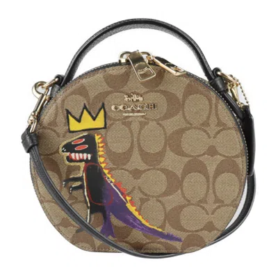 Pre-owned Coach Khaki Multi-color Leather Pvc Handbag Shoulder Bag ()