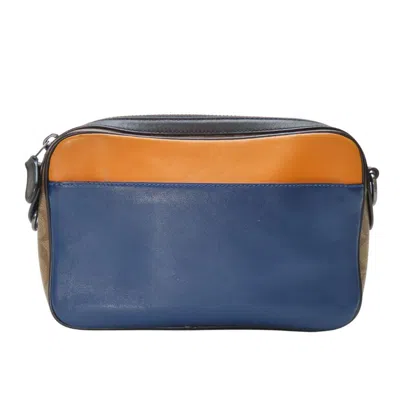 Pre-owned Coach Multi-color Navy Leather Pvc Shoulder Bag ()