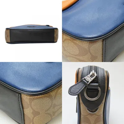 Pre-owned Coach Multi-color Navy Leather Pvc Shoulder Bag ()