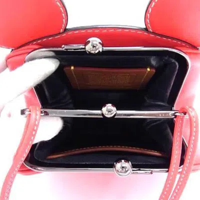 Pre-owned Coach Red Color Leather Handbag Shoulder Bag Tote Bag ()