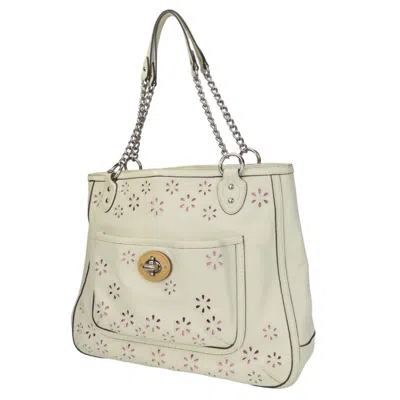 Pre-owned Coach White Leather Tote Bag ()