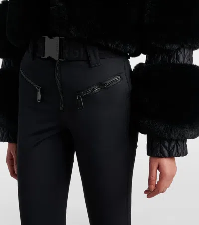 Goldbergh Lieke Faux Fur-trimmed Ski Jumpsuit In Black