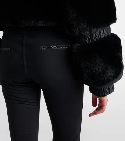 Goldbergh Lieke Faux Fur-trimmed Ski Jumpsuit In Black