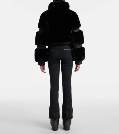 Goldbergh Lieke Faux Fur-trimmed Ski Jumpsuit In Black