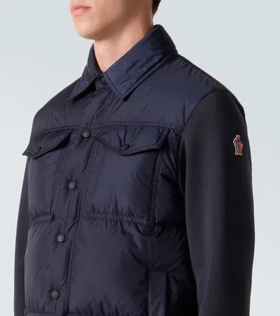 Moncler Padded Zip-up Cardigan In Blue