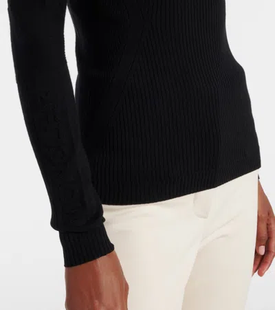 Moncler Wool-blend Turtleneck Sweater In Black