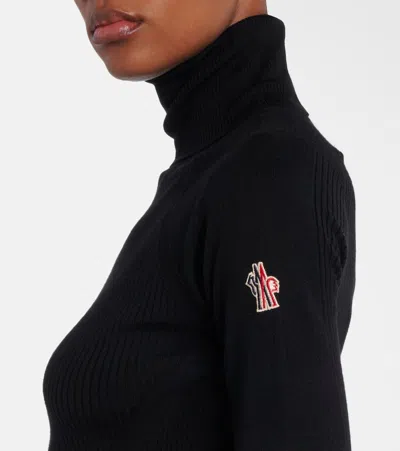 Moncler Wool-blend Turtleneck Sweater In Black