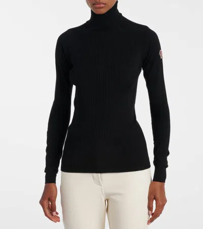 Moncler Wool-blend Turtleneck Sweater In Black