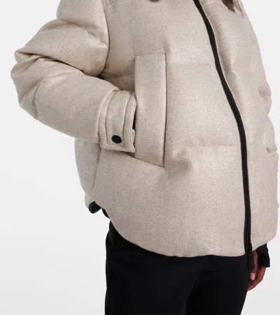 Moncler Sandane Wool-blend Down Jacket In Neutral