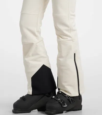 Moncler Tailored Suit With Belted Waist And Quilted Sleeves In White