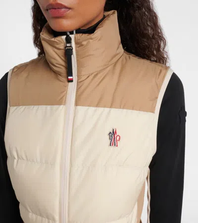 Moncler Belted Panelled Ski Suit In Neutral