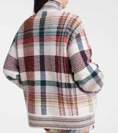 Missoni Oversized Buttoned Cardigan With Check Pattern In White