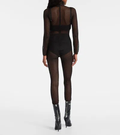 Givenchy Mesh Turtleneck Bodysuit In Black