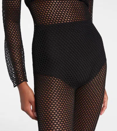 Givenchy Mesh Turtleneck Bodysuit In Black
