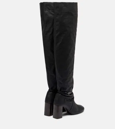 Lemaire 80 Anatomic Over-the-knee Leather Boots In Black