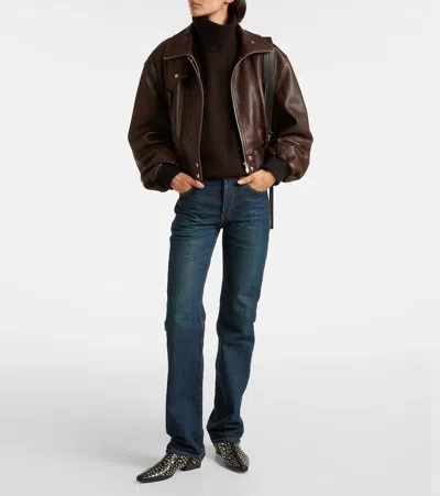 Staud Wally Studded Leather Ankle Boots In Black