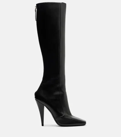 Givenchy Bottes Sliced Square En Cuir Brillant In Black