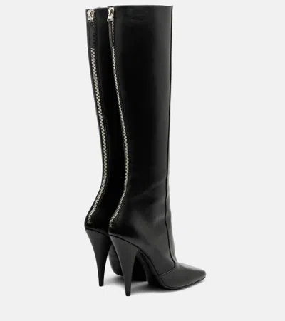 Givenchy Bottes Sliced Square En Cuir Brillant In Black