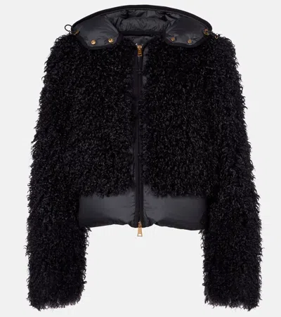 Moncler Vigiers Teddy Down Jacket In Black