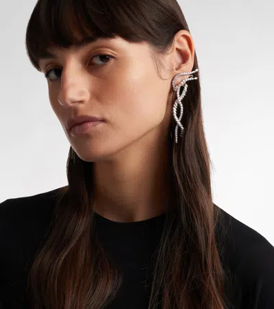 Yeprem Y-couture 18kt White Gold Drop Earrings With Diamonds In Silver