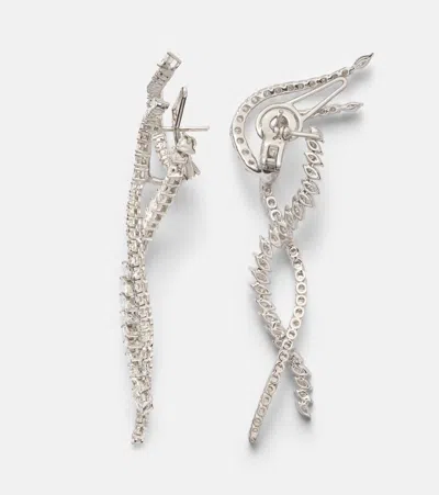 Yeprem Y-couture 18kt White Gold Drop Earrings With Diamonds In Silver