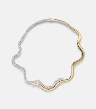 Yeprem Golden Strada 18kt White And Yellow Gold Necklace With Diamonds In Multi