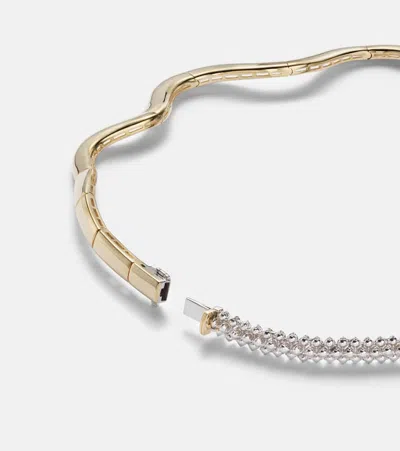 Yeprem Golden Strada 18kt White And Yellow Gold Necklace With Diamonds In Multi