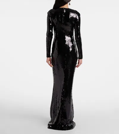 Dolce & Gabbana Sequined Gown In Black