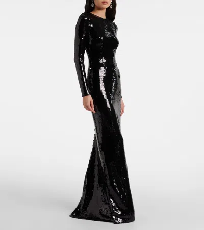 Dolce & Gabbana Sequined Gown In Black