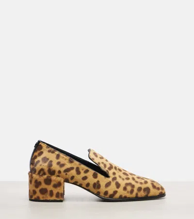 Jimmy Choo Eliot Slipper 45 Leopard-print Calf Hair Pumps In Nude