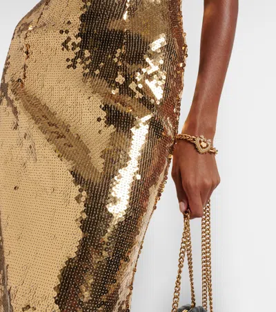 Dolce & Gabbana Devotion Faux Pearl-embellished Bracelet In Gold