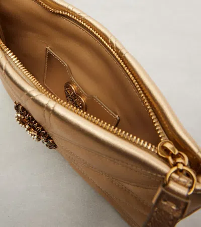 Dolce & Gabbana Devotion Mini Metallic Leather Pouch In Gold