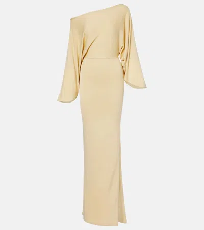 Aya Muse Silk-blend Maxi Dress In Yellow